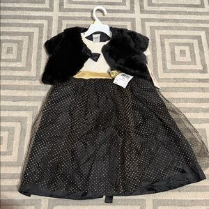 Sweet Heart Rose Cream and Gold Dress with Black Skirt